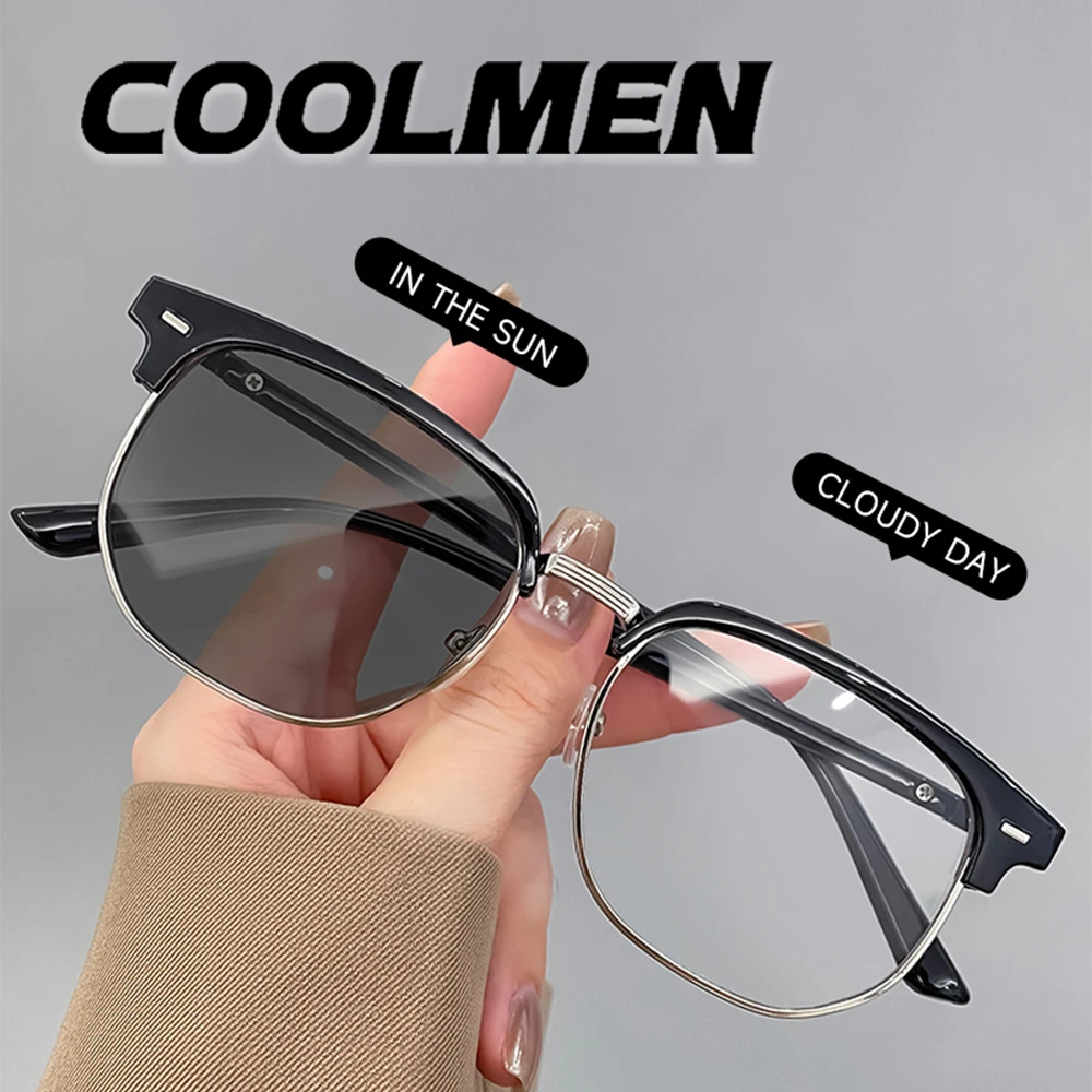 

COOLMEN Classic Browline Photochromic Sunglasses Men Women Anti Blue Light UV400 Protection Fashion Retro Eyeglasses F109