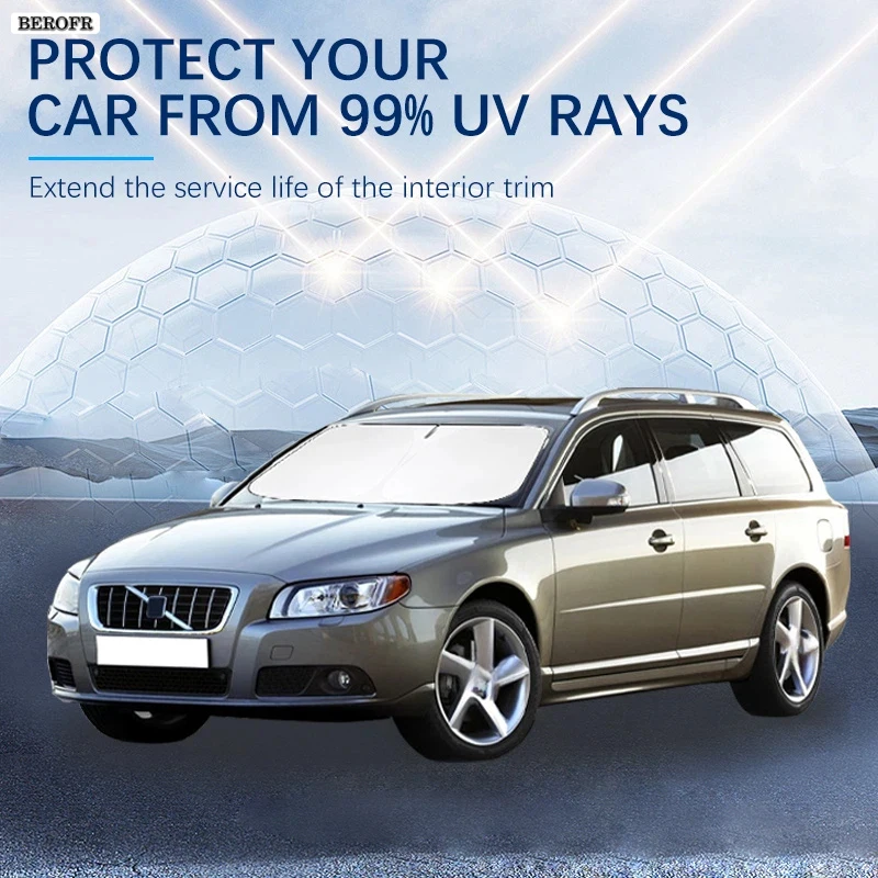 

For Volvo V70 XC70 V60 V50 V40 Summer Car Accessories Car Windshield Sun Shade Covers for Front Window Sunscreen UV Parasol
