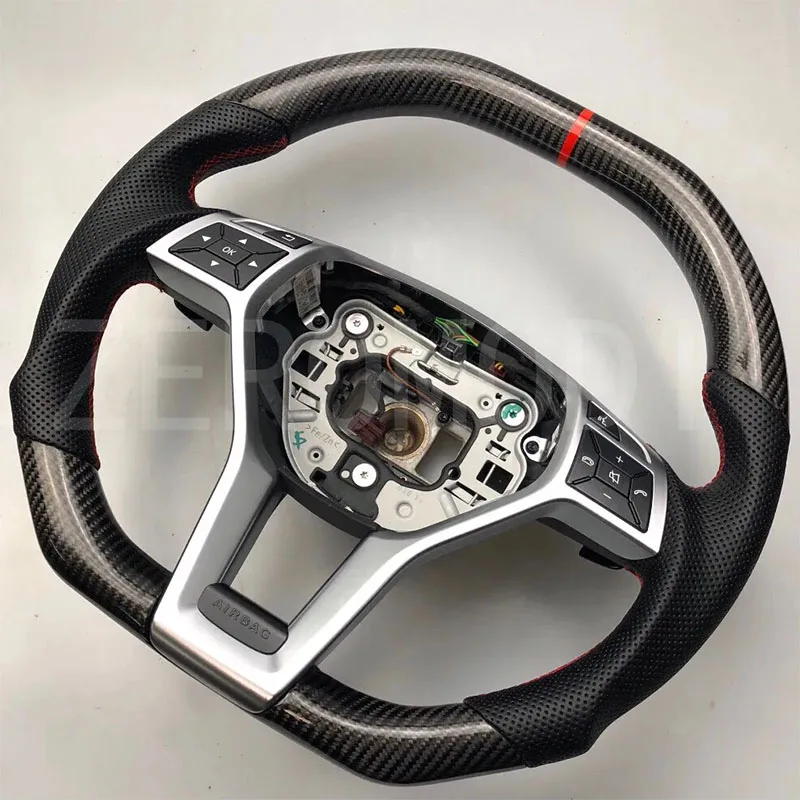 Custom Carbon Fiber Steering Wheel For Benz CLS63 C63 E63 A45 AMG CLA250 CLA260 W211 W212