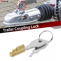 Anti-theft Trailer Coupling Hitch Lock with 2Keys Insertable Security for Caravans RVs Truck Boats Coupling Copper Lock Cylinder