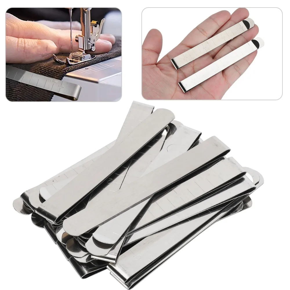 20pcs-durable-stainless-steel-hemming-clips-wide-opening-3-inch-measuring-ruler-quilting-supplies-quilting