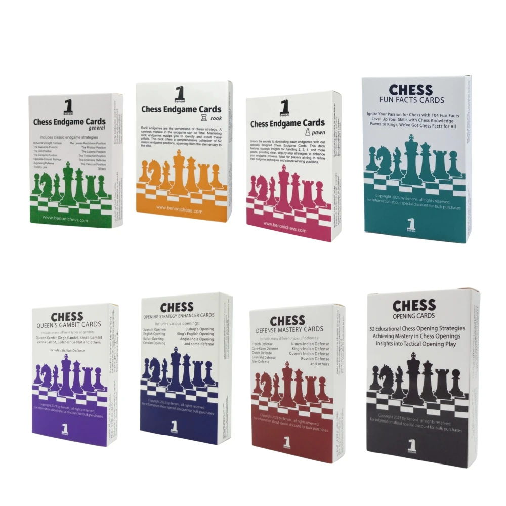 Benoni Chess Openings Cards -  Best gift for chess lovers to study chess strategy, tactics, opening moves