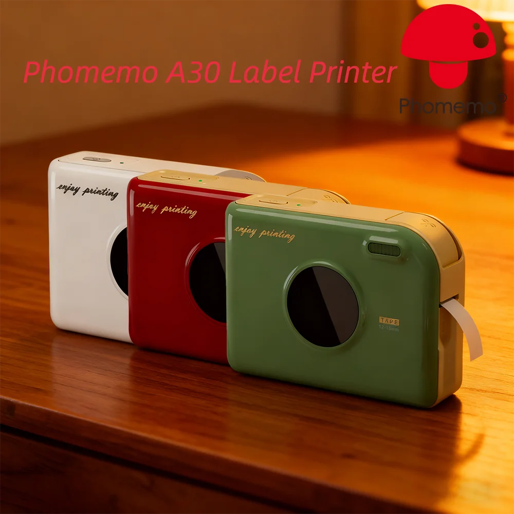 

Мини-принтер Phomemo A30, беспроводной Bluetooth-принтер для изготовления этикеток, портативный дизайн, идеально подходит для подарочных тегов, фотоэтикеток