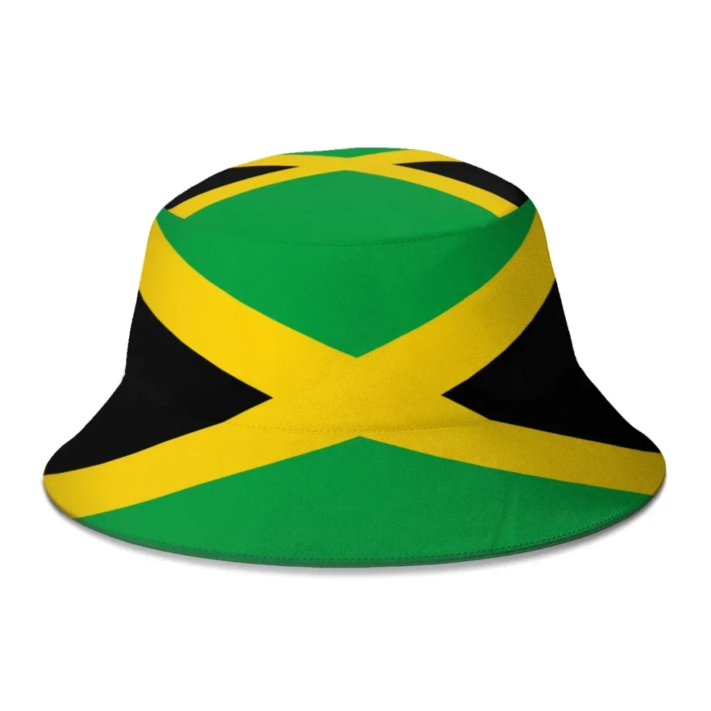 Gorra de pescador con bandera de Jamaica, Gorras de Hip Hop, sombrero de cubo con estampado Unisex para verano, jardinería al aire libre, playa, Camping, senderismo, Gorras de pesca