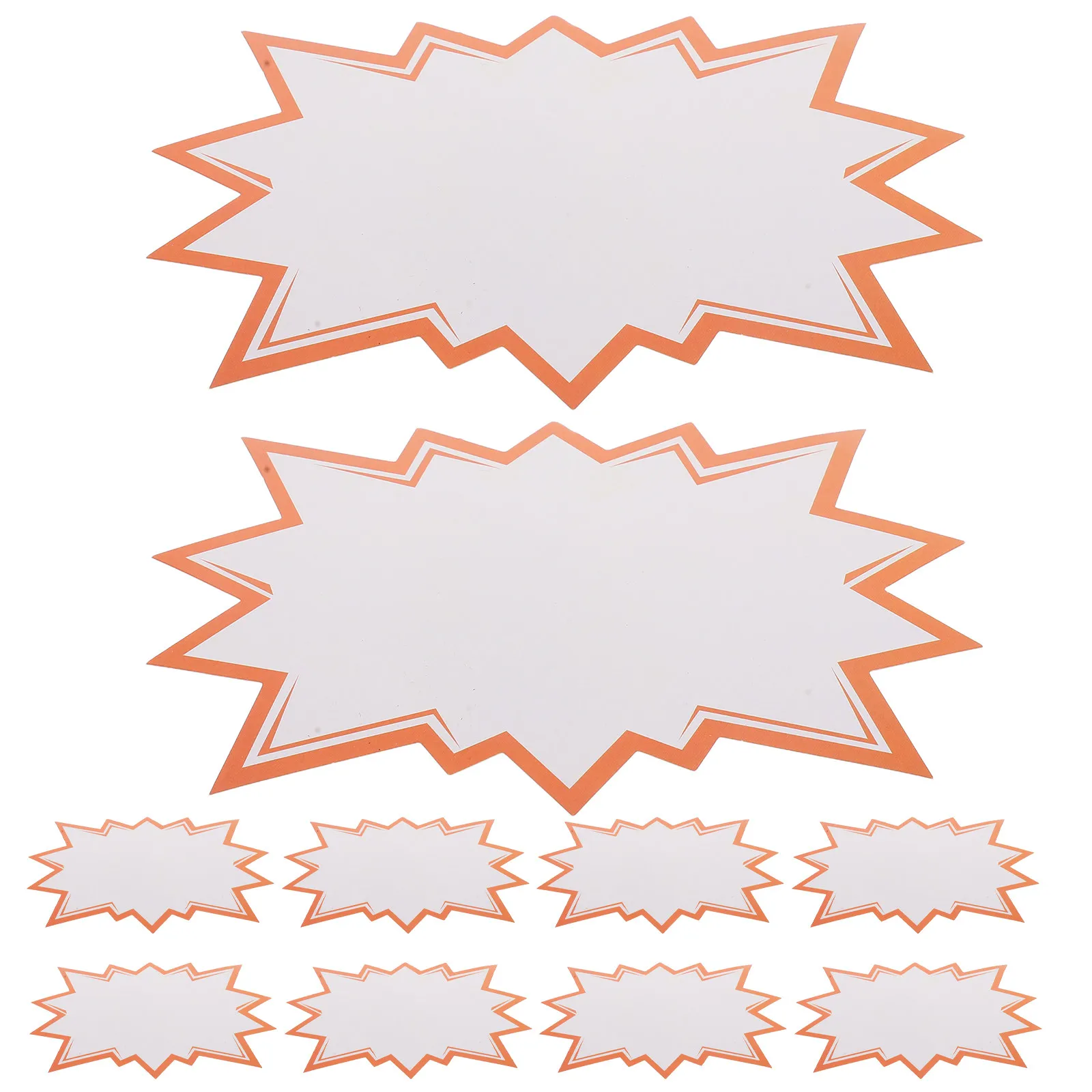 

100Pcs Blank Sale Price Display Tags White Burst Star Cutouts for Retail Store Shelf Pricing Garage Sale Product Information