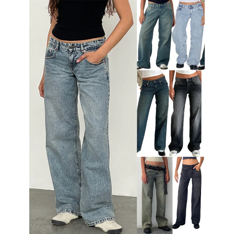 

High Quality New Exclusive for European and American Ladies Denim2025AliexpressTEMUNew Women's Straight Jeans