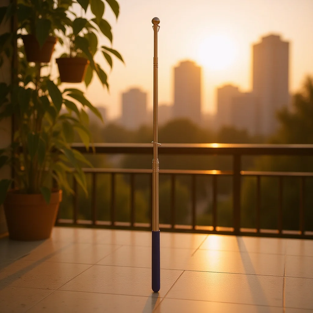 

Stainless Steel Telescopic Flagpole Handheld Portable Ribbon Rod For Tour Camping Retractable Dance Holder