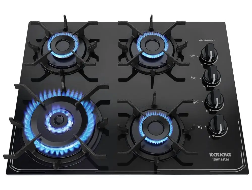 Cooktop 4 Bocas a Gás GLP Itatiaia Preto Itamaster - Bivolt