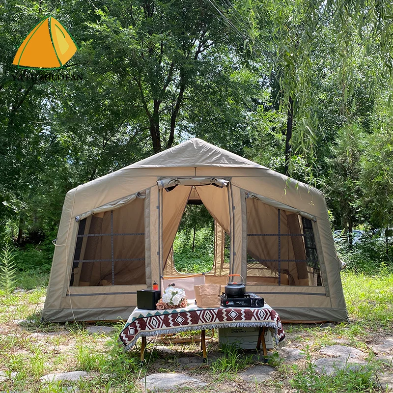 Luxury  Large Space 12.96 Square Meter Outdoor Camping Inflatable Tent Portable and Waterproof Oxford Fabric for Outdoor Camp