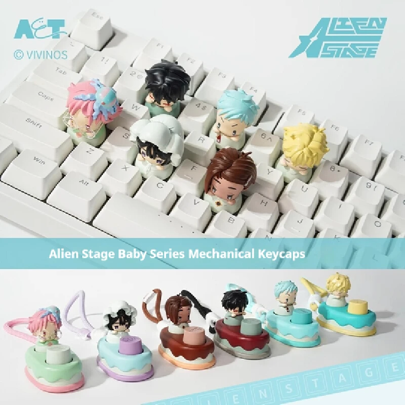 

In Stock Genuine Alien Stage Baby Series Mechanical Keycaps Blind Box Kawaii Mini Model Boy Girl Anime Peripheral Birthday Gift