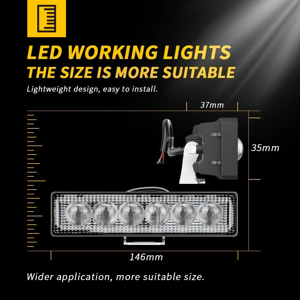 6 LED سيارة ضوء العمل عالية مشرق الأضواء العالمي الطرق الوعرة السيارات شاحنة القيادة الضباب المصابيح الأمامية DRL مصباح قيادة 12 فولت