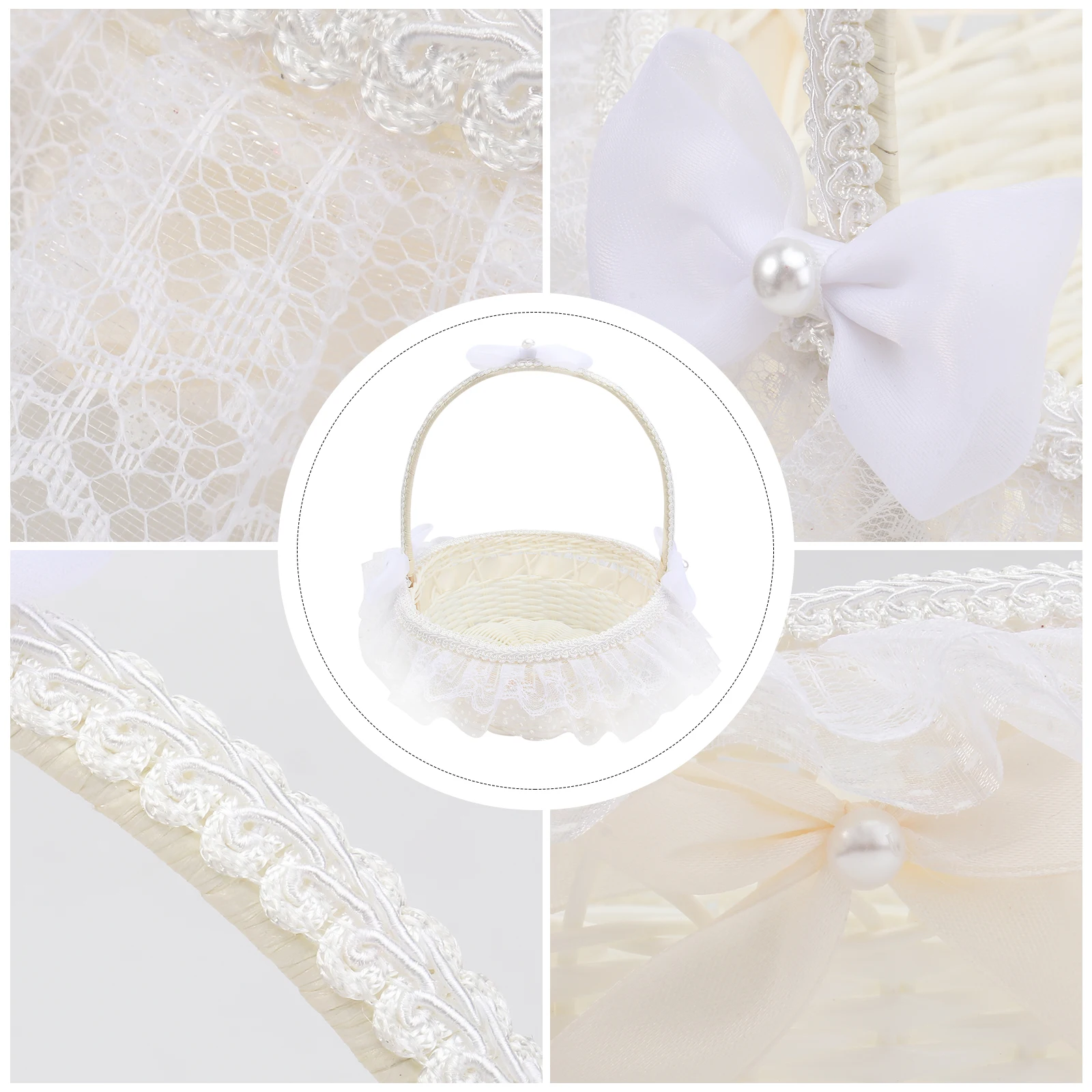 

Petal Basket Flower Small for Flowers Girl Weddiing Box Wedding Ornaments Baskets Plastic Lace