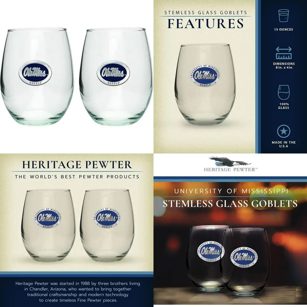 

Set of 2 - 15 oz Stemmed Goblets | Elegant Pewter Glass Wine Glasses