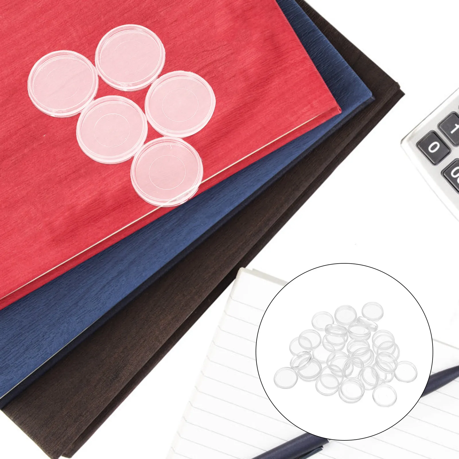 100 pièces Anneaux de reliure en plastique transparent pour feuilles mobiles, clips de reliure détachables à trou champignon, organisateur de documents pour bureau et école