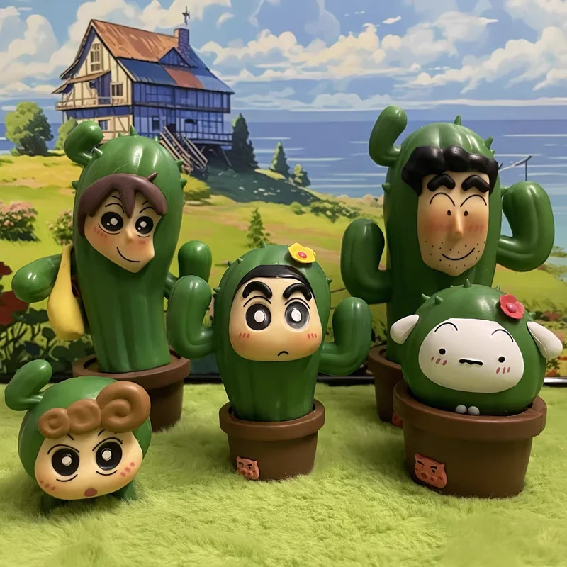 짱구는 못말려 모델 짱구 코스프레 선인장 부처 피규어 애니메이션 귀여운 인형 장식 만화 액션 피규어 장난감 어린이 선물