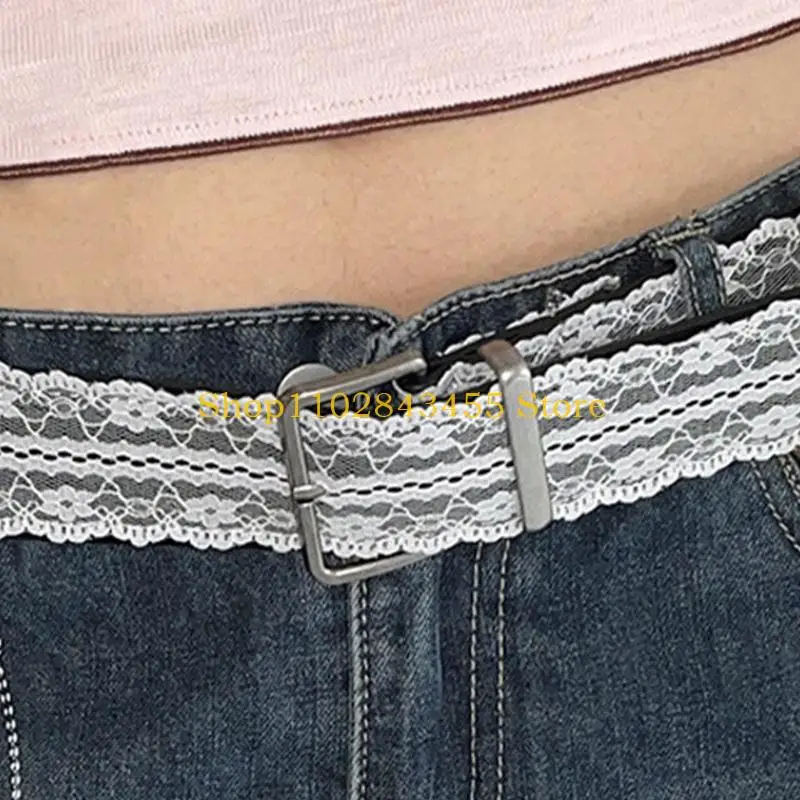 49MC حزام خصر من الدانتيل قابل للتعديل لملابس الأمومة، مادة البولي يوريثان المرنة الناعمة