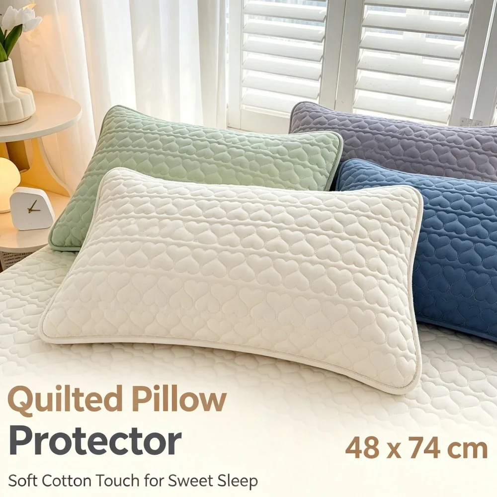 1Pcs Comfortable Pillow Cover Isolation Layer Head Oil Pillow Case Protector Sweatproof Waterproof Pillowcase Household