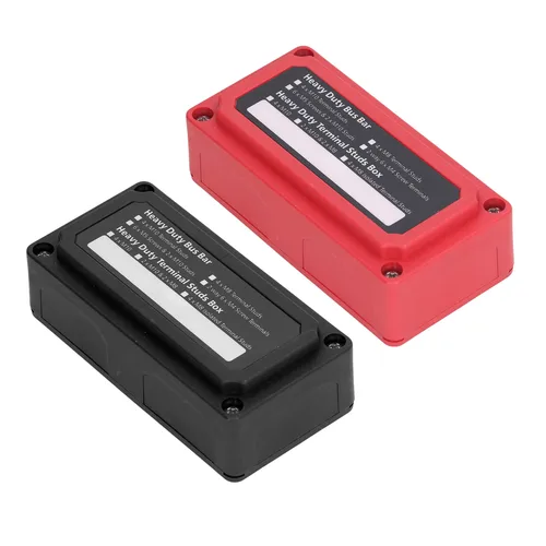 Imagen 2 del producto Caja de barra colectora de 48V 300A con tornillos, pernos terminales M10, bloque de distribución de conexiones de energía, caja de barra colectora