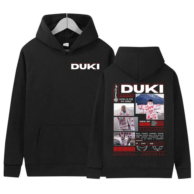 

Rapper Duki Tour 2025 Album Graphic Hoodies Men Retro Oversized Pullovers Sweatshirt Hip Hop Gothic Long Sleeve Hoody Streetwear