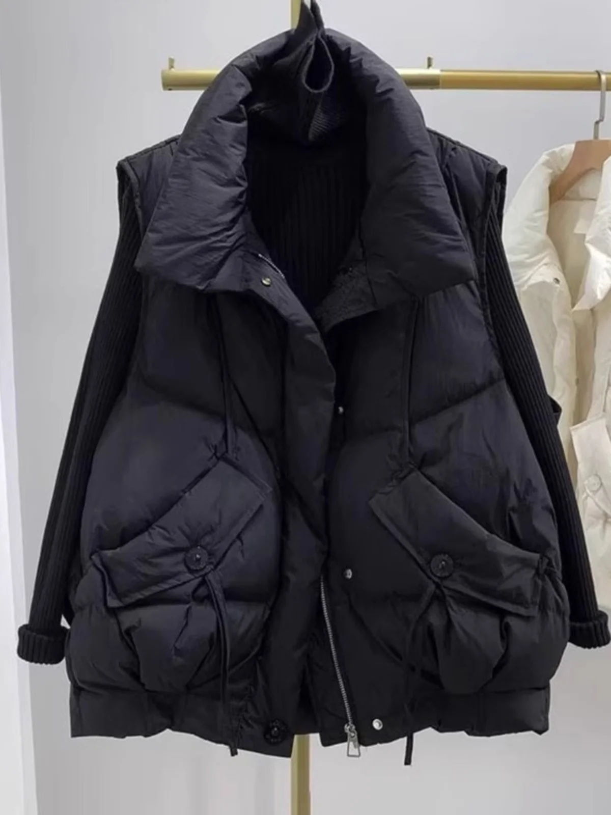 

Свободный женский жилет-топ: модная повседневная верхняя одежда больших размеров, новинка весны 2026, корейский стиль, хлопковая одежда