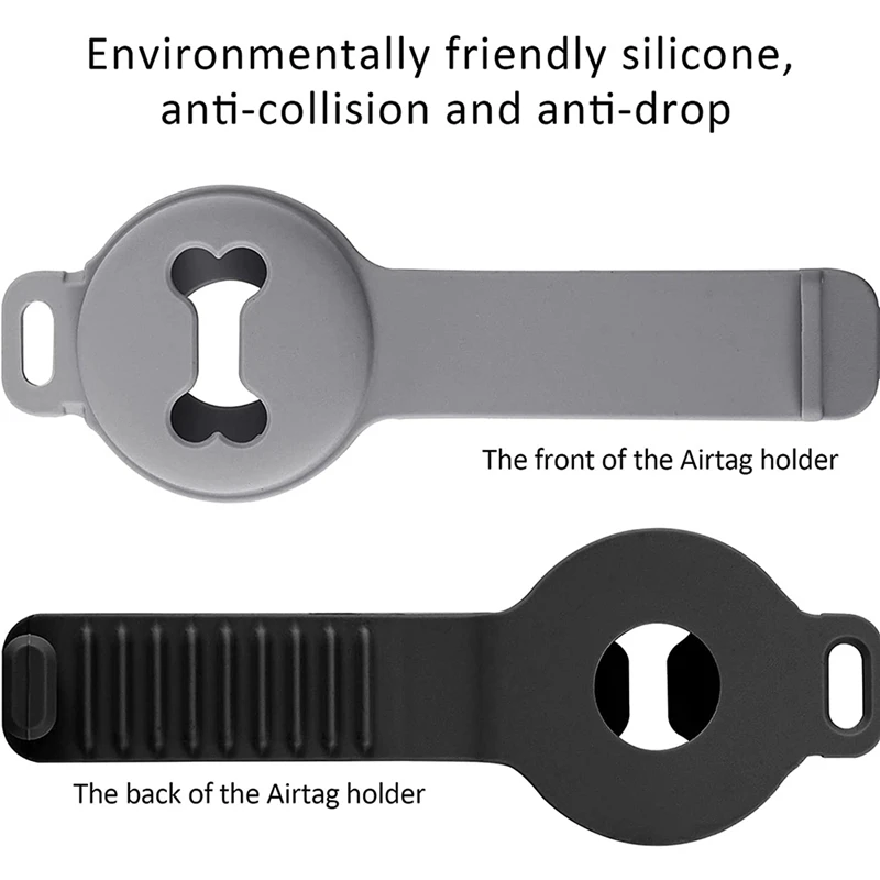 2 ชิ้นสัตว์เลี้ยงซิลิโคนป้องกันสําหรับ Airtag Anti - Scratch กระดูกรูปร่างสุนัขผู้ถือสัตว์เลี้ยง Tracker Cover