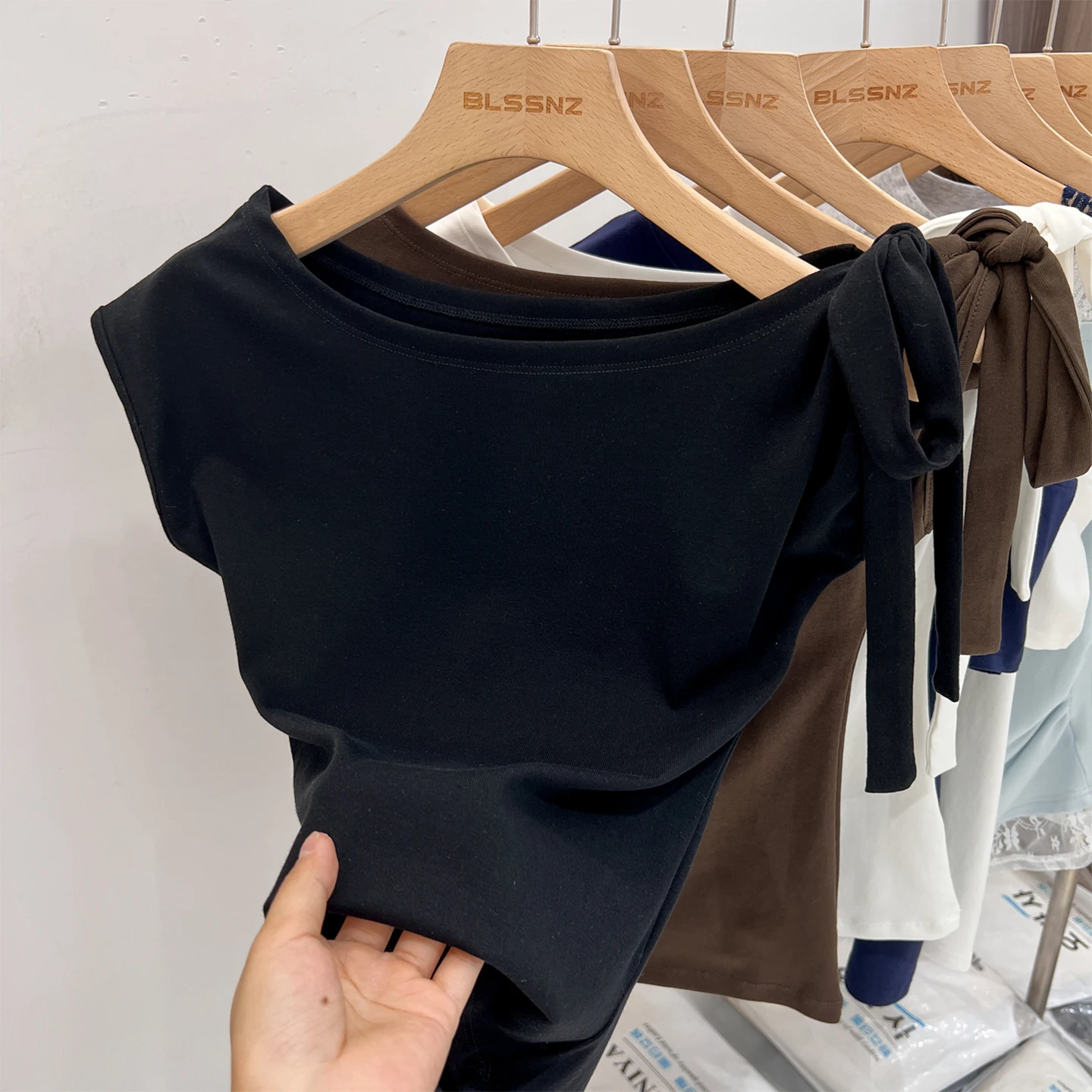 Camiseta Blanca de Manga Corta para Mujer, Verano 2026, con Lazo, Estilo Coreano, Informal y Versátil