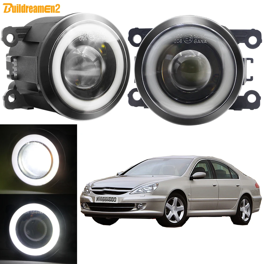 2 X 30W Car Angel Eye Fog Light Assembly External LED COB Fog Daytime Running Lamp DRL For Peugeot 607 (9D, 9U) Saloon 2000-2006