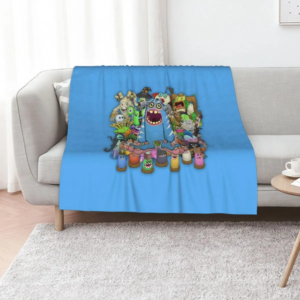 

My Singing Monsters characters Mammott Throw Blanket Personalized Gift Soft Plush Plaid Luxury Brand Beautifuls Blankets