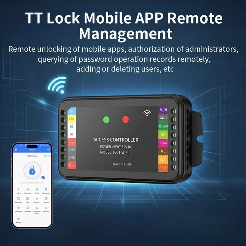 AA84 TT-LOCK Single Door RFID Reader Wifi+ Bluetooth APP Wiegand 26/34 Bit Input RFID Access Control Remote Control TTB01