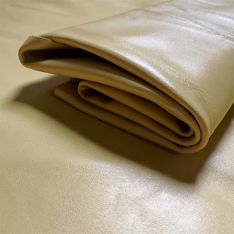 0.9/1.2mm Lemon Yellow Sheepskin. First Layer Leather. Real Leather Fabric. Manual DIY For Soft Bag. Inside. Whole Sheepskin