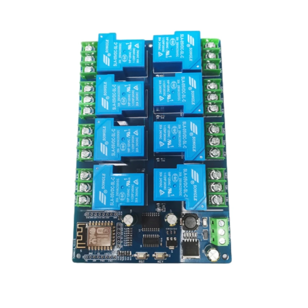 DC7-28/DC5V Power Supply 8 Way ESP8266 WIFI Relay Module I/O Ports 30A Relay Module ESP-12F WIFI Development Board for Arduino