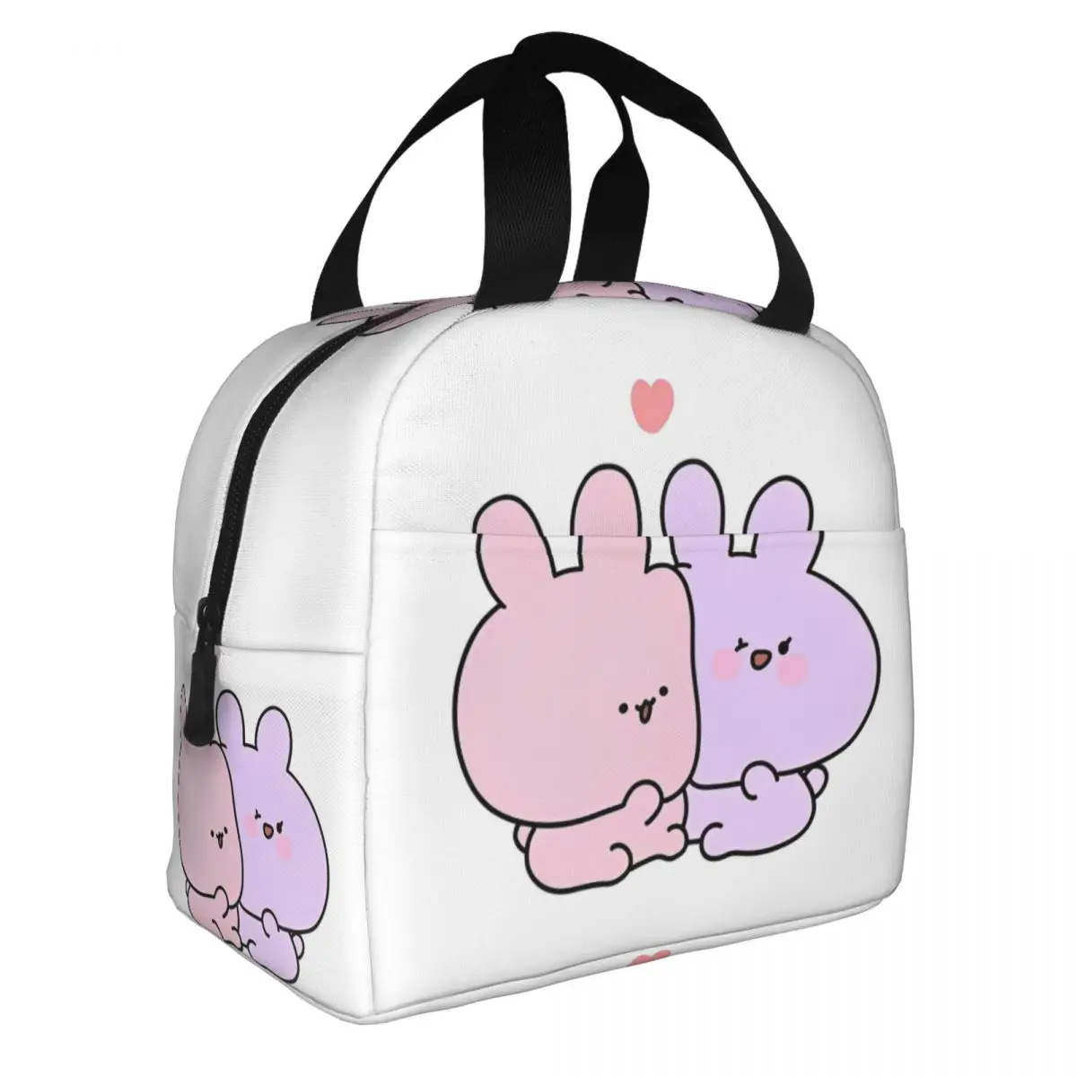 Asamimichaan Asleep Cartoon Insulated Lunch Bags Leakproof Kawaii Asamimi Cooler Bag Tote Lunch Box College Travel Girl Boy