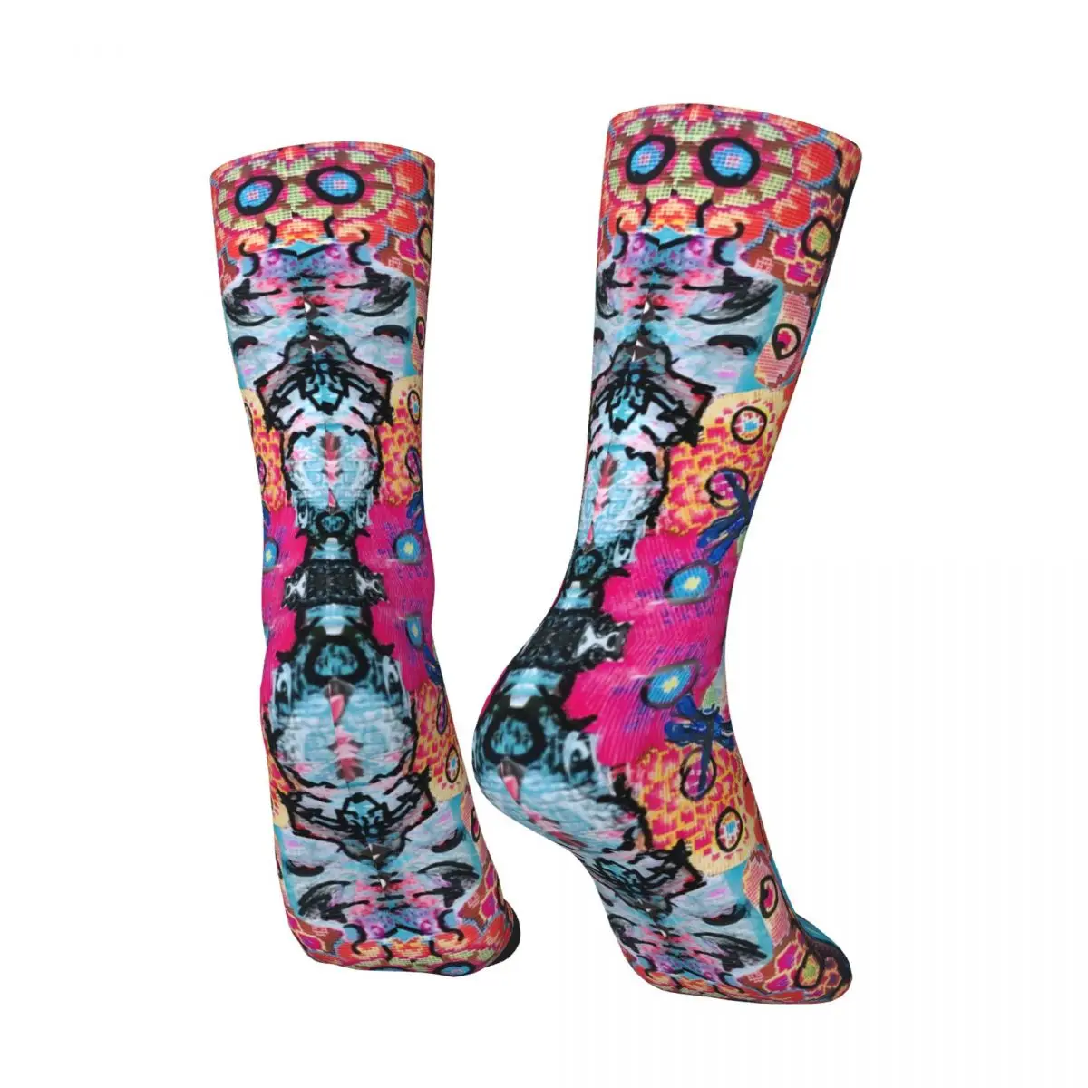 Crazy compression Fancy Floral Sock for Men Vintage Seamless Pattern Crew Sock Novelty