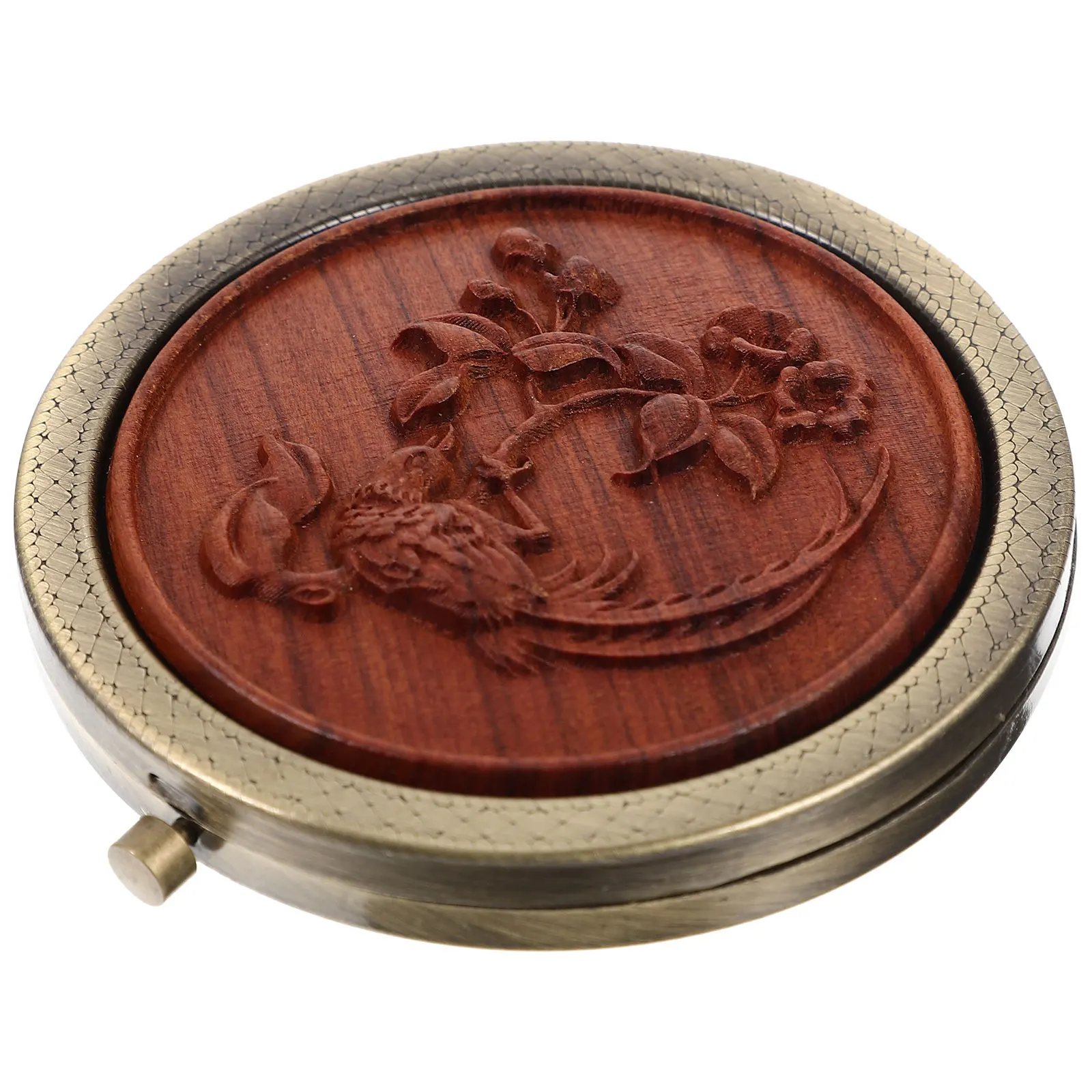 Retro Vanity Mirror Folding Small Makeup Mirrors Vintage Compact for Women Handheld Travel