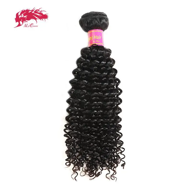 

Ali Queen 10A Unprocessed Raw Virgin Hair Bundles 1Pcs Whosales Price 34 Inch Brazilian Kinky Curly Human Hair Weave