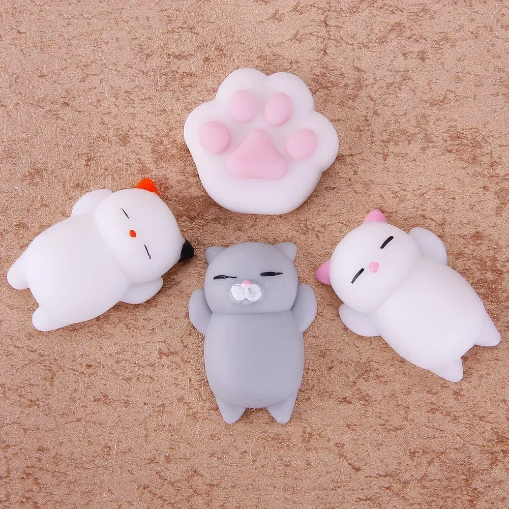 Kawaii Cat Paws Abreact Toys Cute Soft TPR Squeeze Pinch Funny Toys Squishy Mochi Animal Stress Relief Toys for Kids Adult