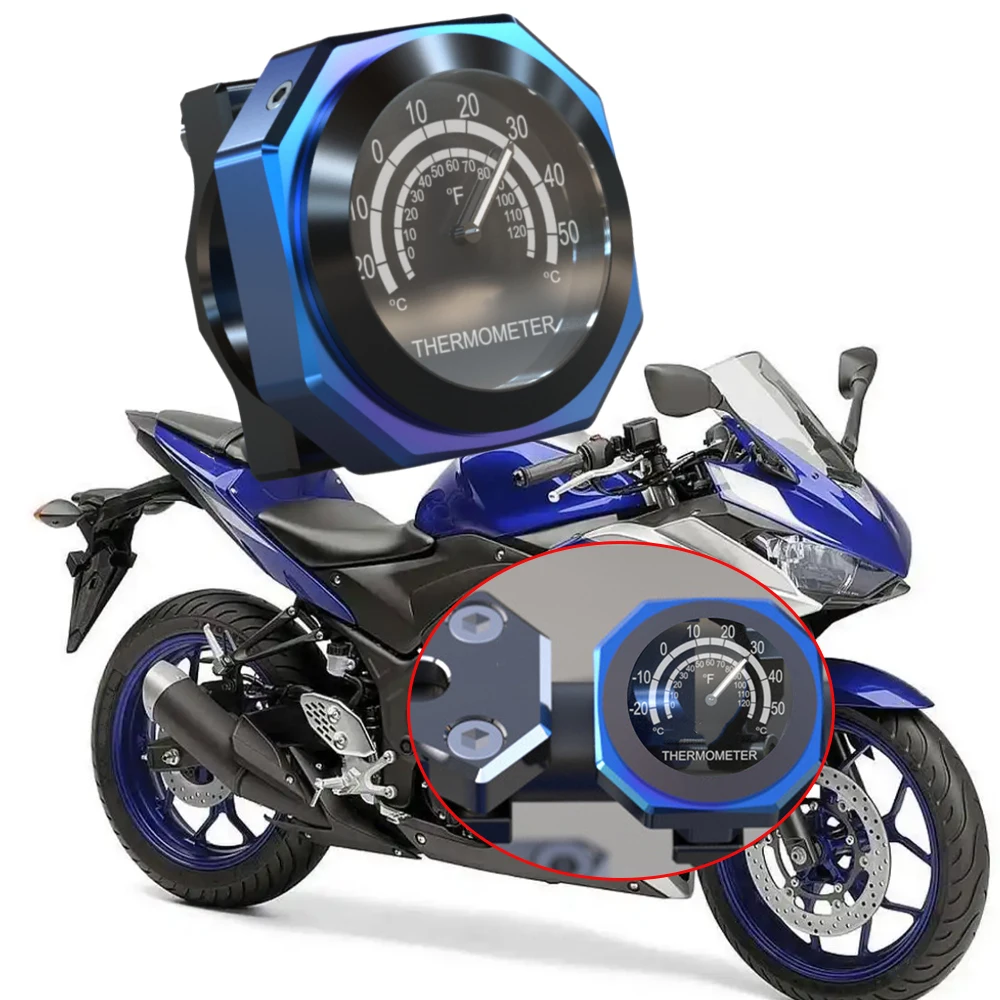22-28mm motocykl wodoodporny wyświetlacz temperatury kierownica Dial termometr stop aluminium dla Yamaha Kawasaki Honda Suzuki