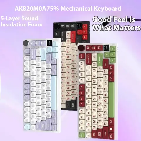 Black Knight Ak820 Pro Wireless Bluetooth Mechanical Keyboard 75 Array Three Mode Game Special Notebook Computer Tablet