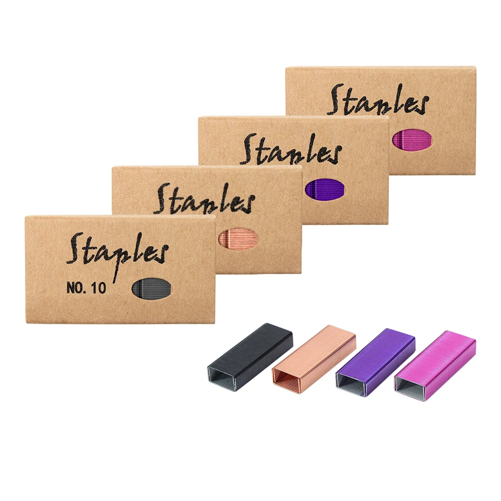 4 Box Colorful No.10 Staples Small Stapler #10 Staples Refill 4000 Mini Staple for Staplers Stapling Refills