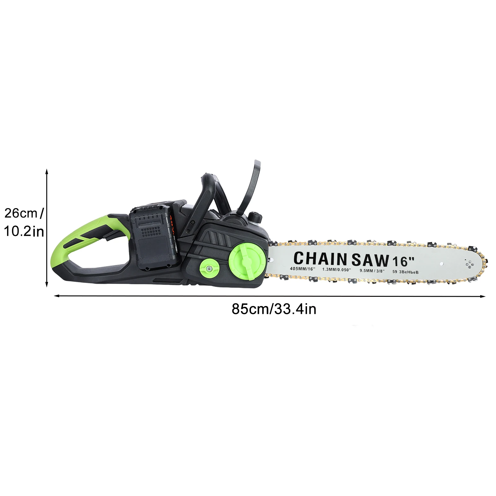 16 Inch Brushless Electric Chain Saw 17000rpm Portable Chainsaw Rechargeable Cordless Graden Pruning Tools With 2 X 4Ah Battery