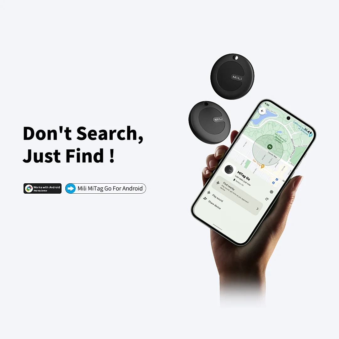 MiLi MiTag Go GPS Bluetooth Tracker For Android Item Finder and Pet Locator Work With Google Find My