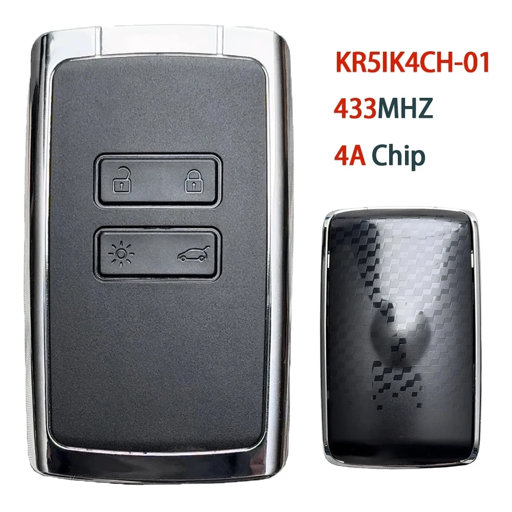 KEYECU Replacement Keyless Smart key Card 433MHz NCF29AxM 4A for Renault Espace 5,Megane 4,Talisman 2016-2019 FCCID: KR5IK4CH-01