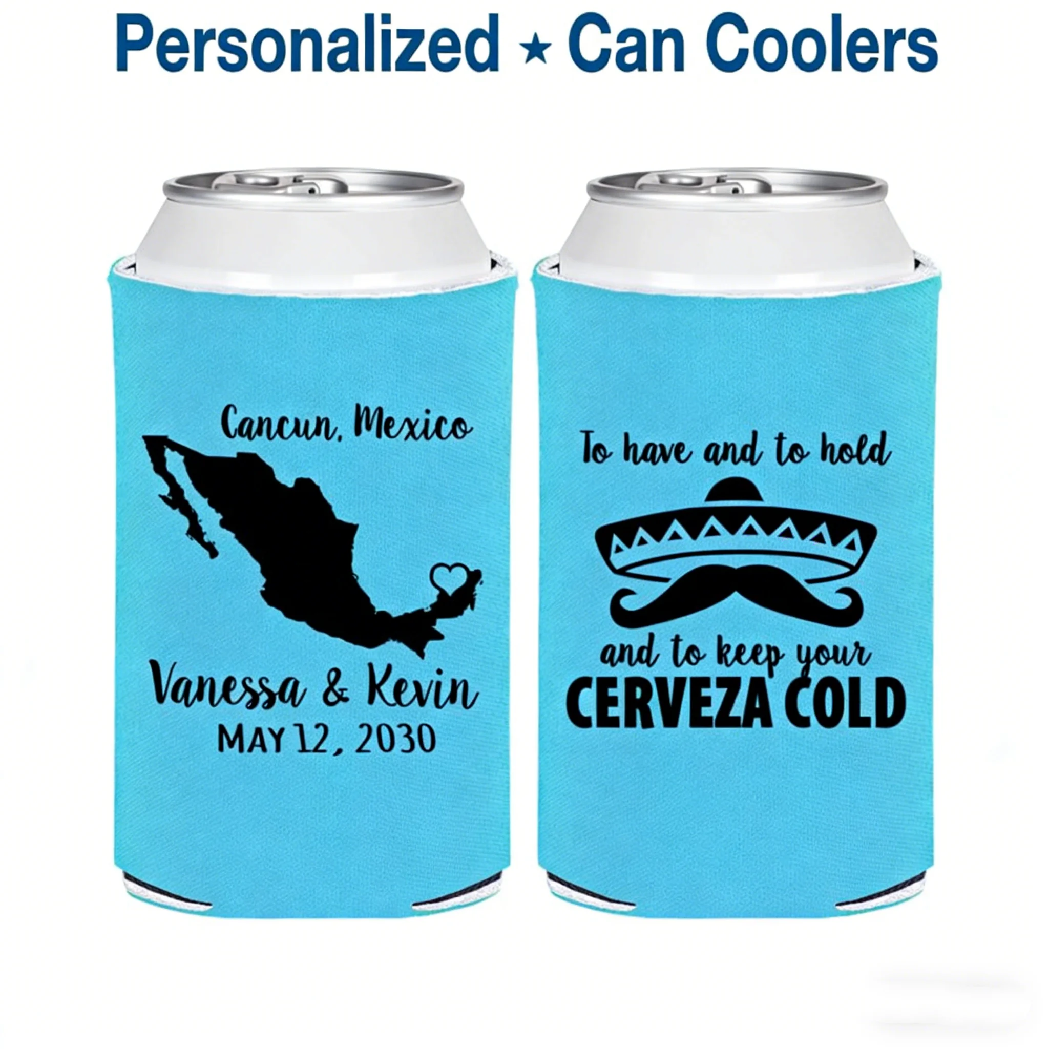 

Unique Wedding Guest Favors Personalized Can Cooler Gifts
