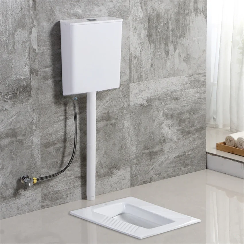 FashionBathroom Smell Proof Nanometer Smart Cleaning Glaze Ceramics Squatting WC Pan Antiskid Squat Toilet Pan Flushing Tank Ful