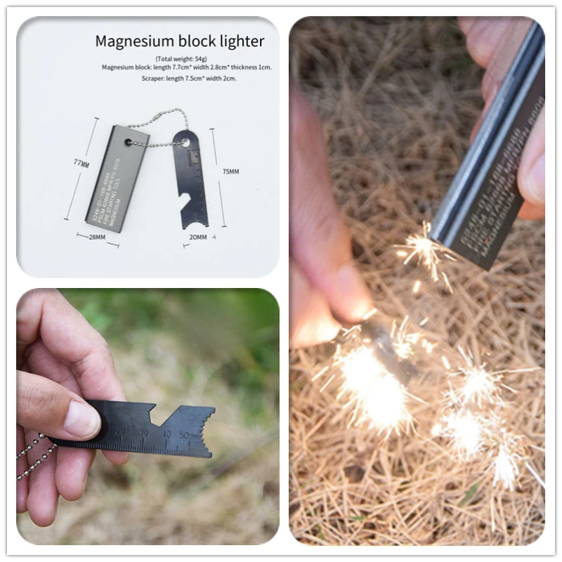 

Magnesium block, flint, survivor, American style ignition rod, magnesium strip, outdoor survival, ignition magnesium block tool