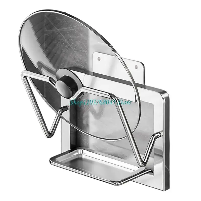 

R53F Space Saving Stainless Steel Pot Lid Rack Easy Install Kitchen Stand