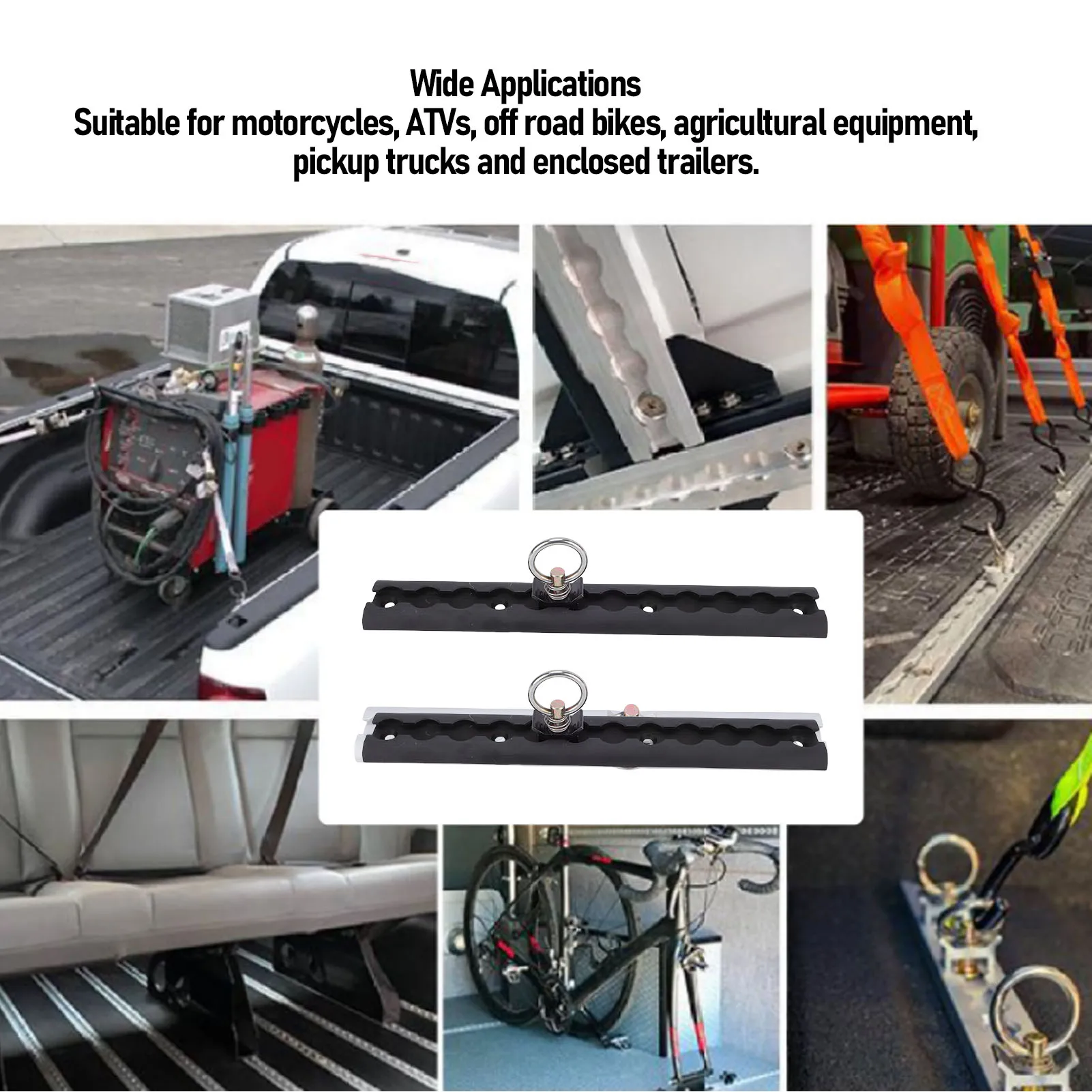 

Алюминиевая L-рейка 304 мм, утолщенная L-рейка с 4 круглыми кольцами для мотоциклов, квадроциклов, велосипедов, пикапов