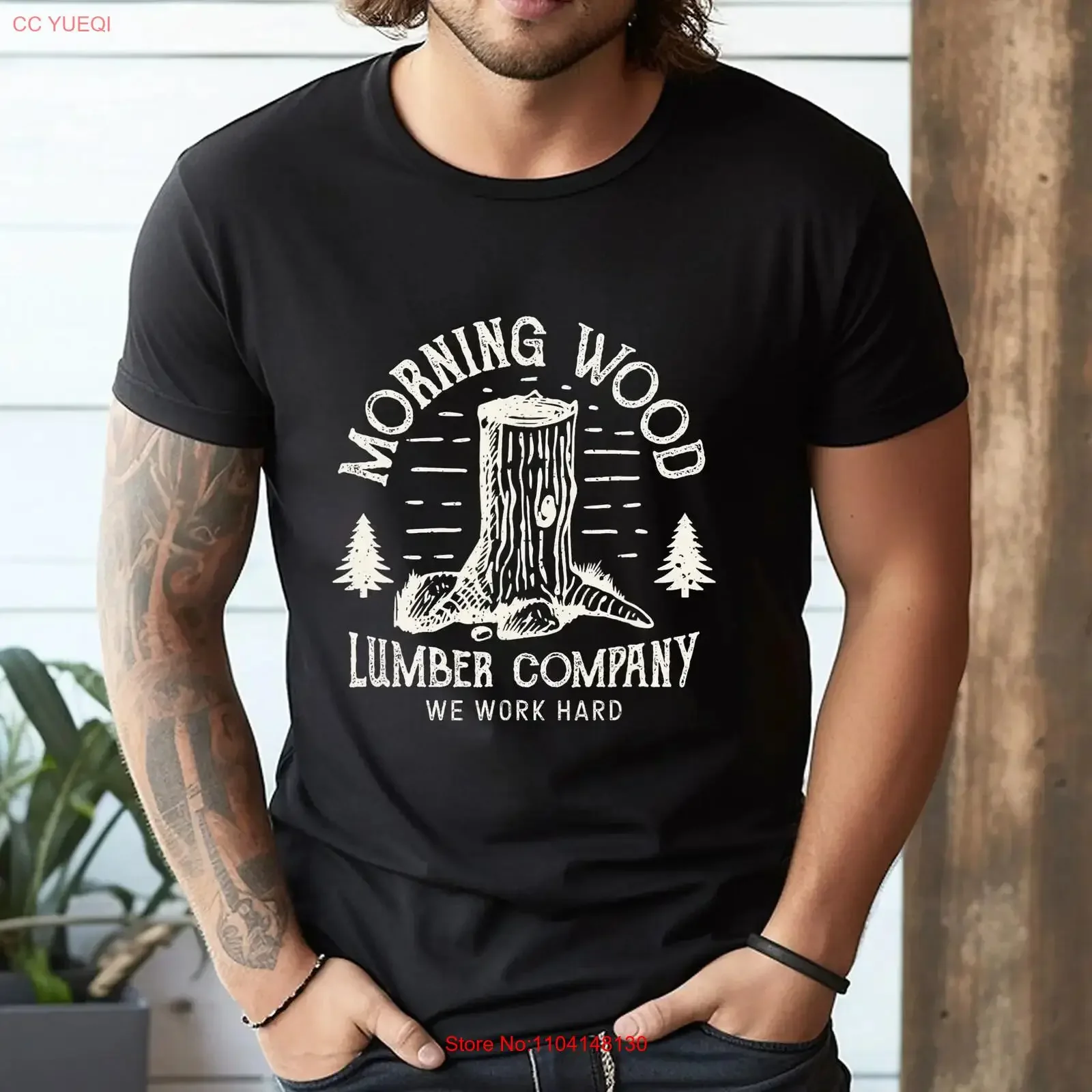 Morning Wood T Shirt Lumber Company Funny Camping Carpenter SweaT Tote Bag 248062 vintage Washed Comfortable Versatile homme