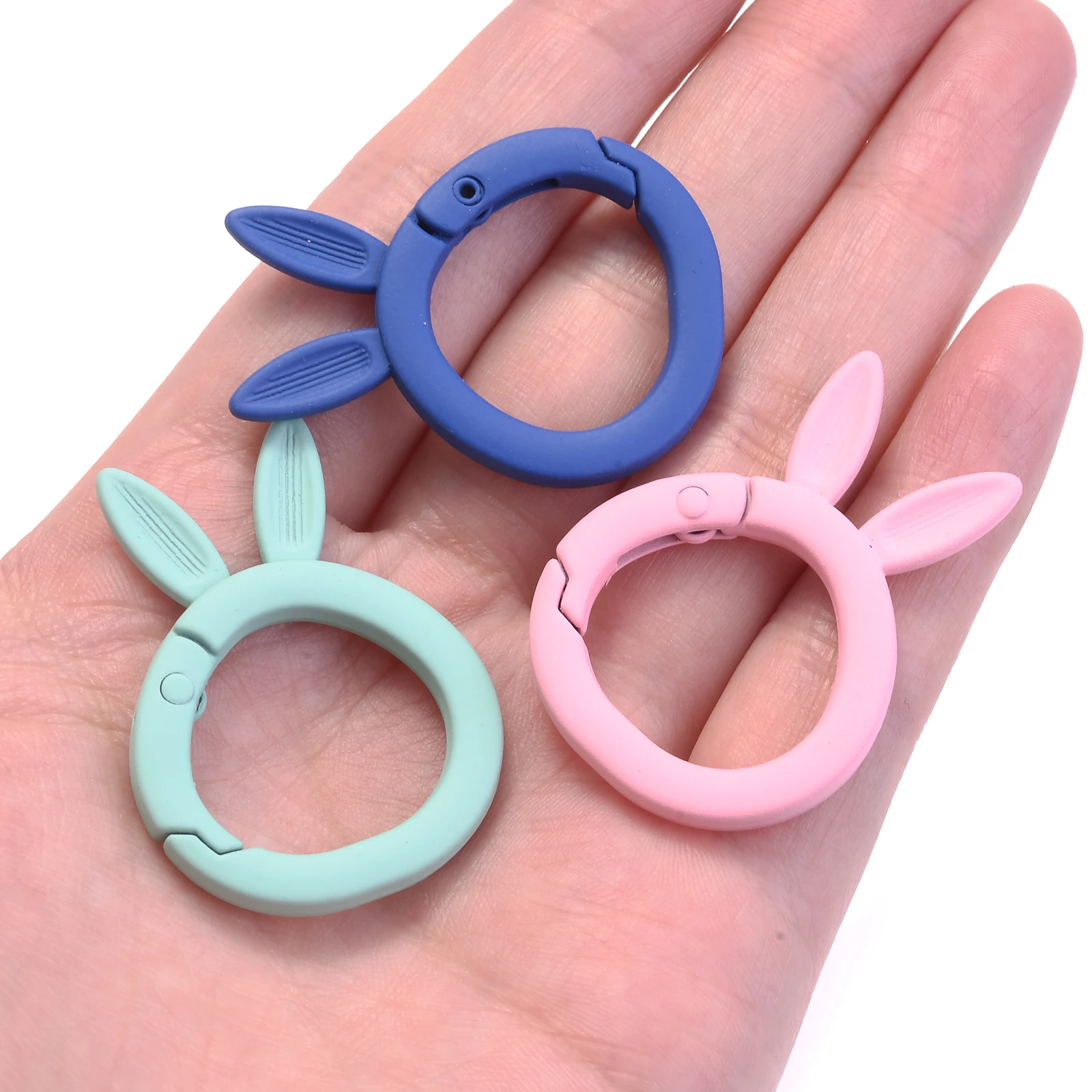 5pcs Colorful Heart Rabbit Buttfly Lobster Clasp Snap Hooks Alloy Handmade Key Ring Key Chain For DIY Jewelry Making Accessories