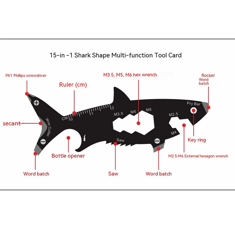 46 in 1 Carry on survival multi-functional EDC tool card Outdoor Gift Stainless Steel Escape Knife card camping tool